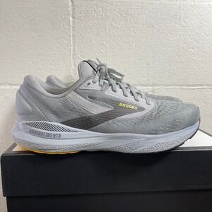 Brooks Adrenaline GTS 24 Mens Running Shoes Grey Yellow 1104372E084 Wide 2E 10.5